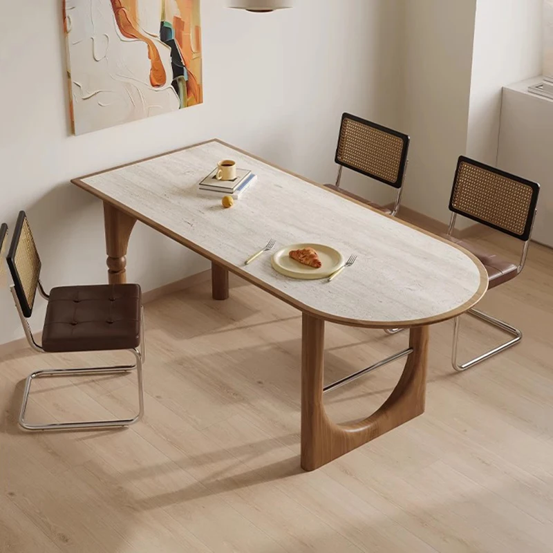 

Italian Minimalist Dining Table Space Saving Vintage Premium Aesthetic Dining Tables Elegant Luxury Comedor Home Furniture