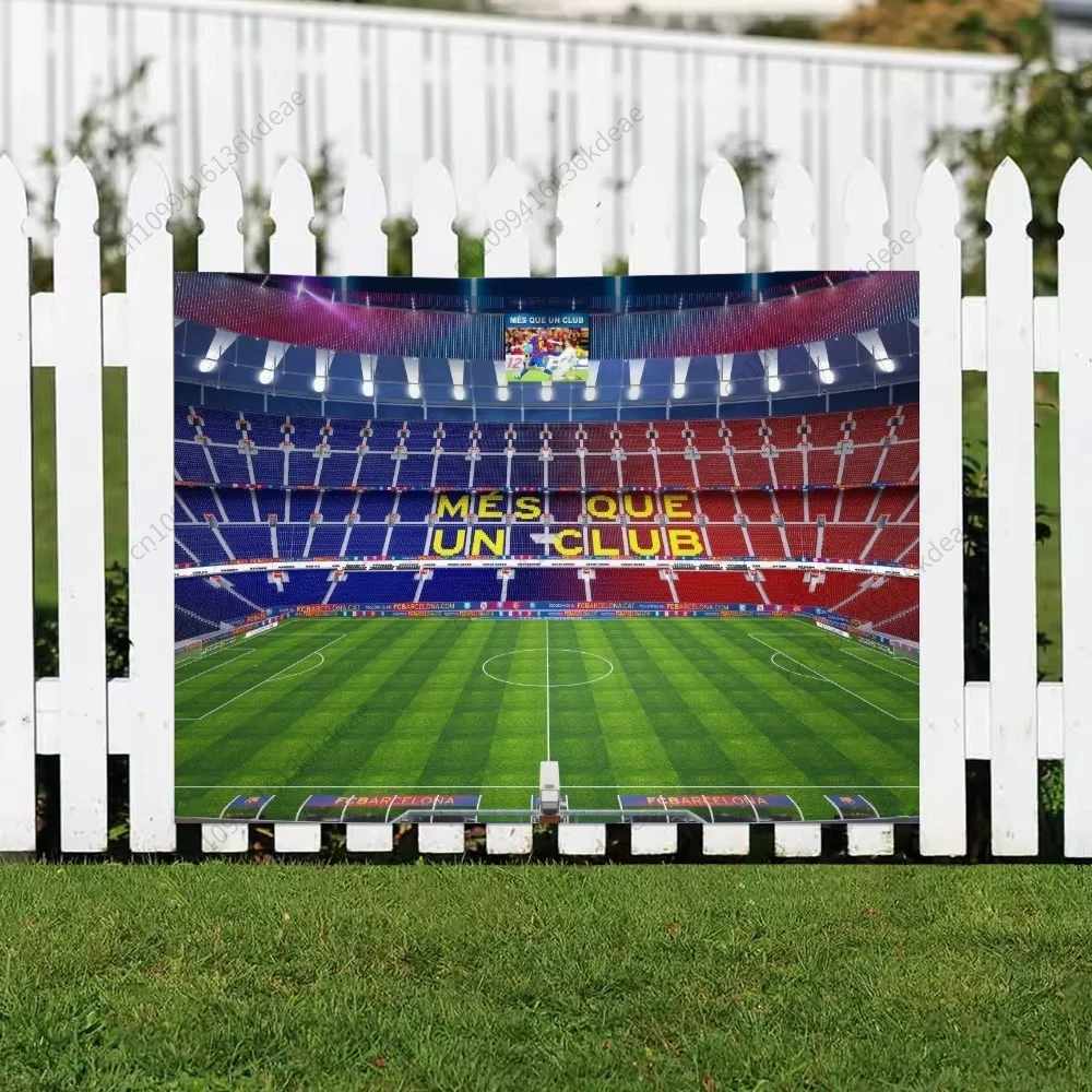 Tapiz deportivo de pared con bandera del estadio de fútbol, ​​decoración para dormitorio, tapiz del FC Barcelona, ​​divertido papel pintado decorativo.