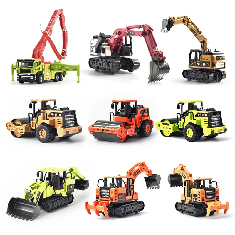 Multiple Alloy Engineering Vehicle Rescue Vehicle Models, Simulation Excavator Loader Bulldozer Dump Truck Children's Toy Car