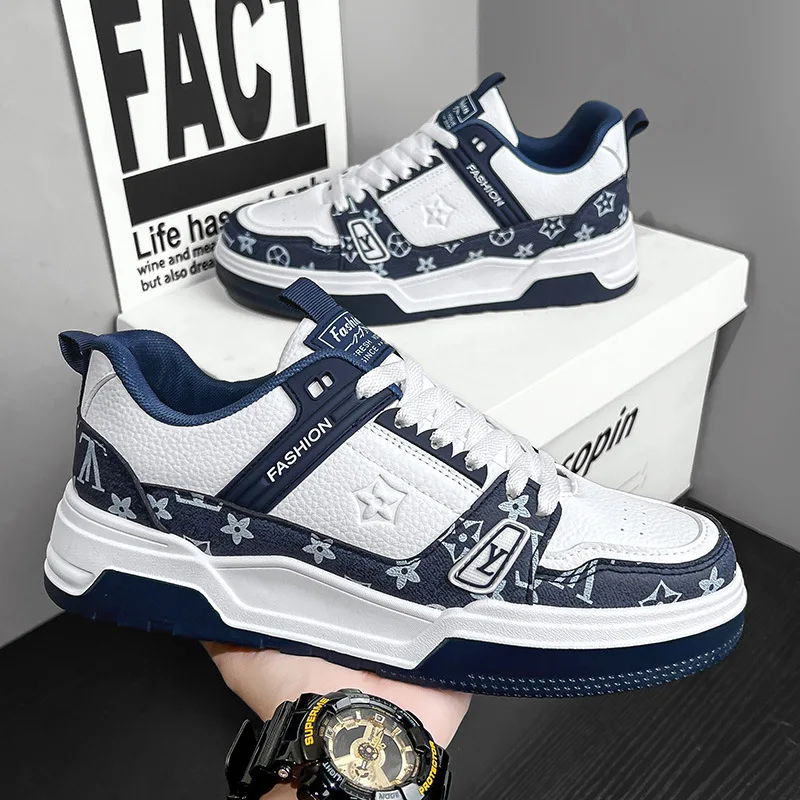 

Korean Version of Fashion White Shoes Men's Shoes Comfortable Platform Shoes New Casual Sports Board Shoes Trendy Men's Shoes