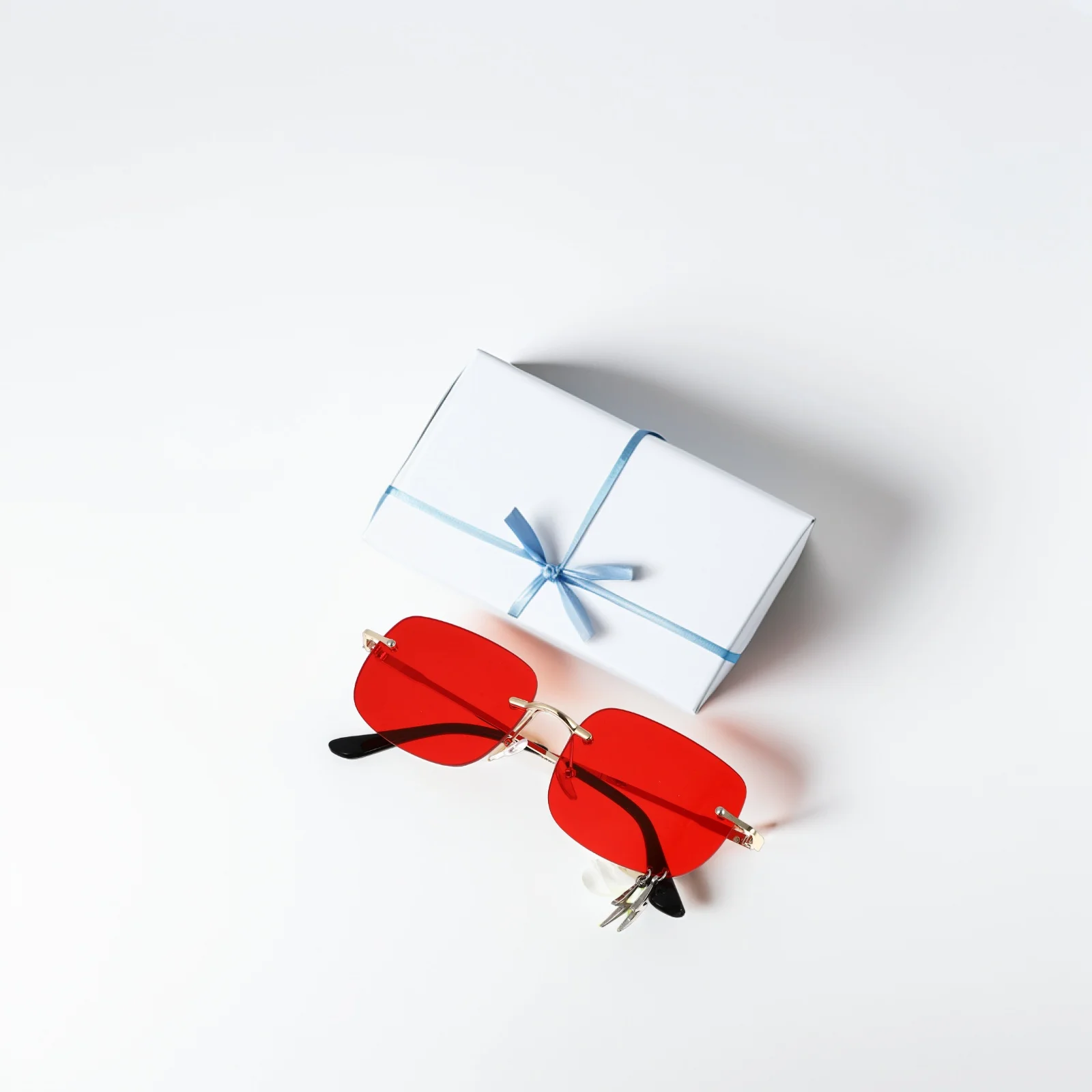 

Sturdy Pc Metal Rimless Eyeglasses Stylish And Unique Decorative Party Sunglasses Photo Taking Accessories Frameless Spectacles