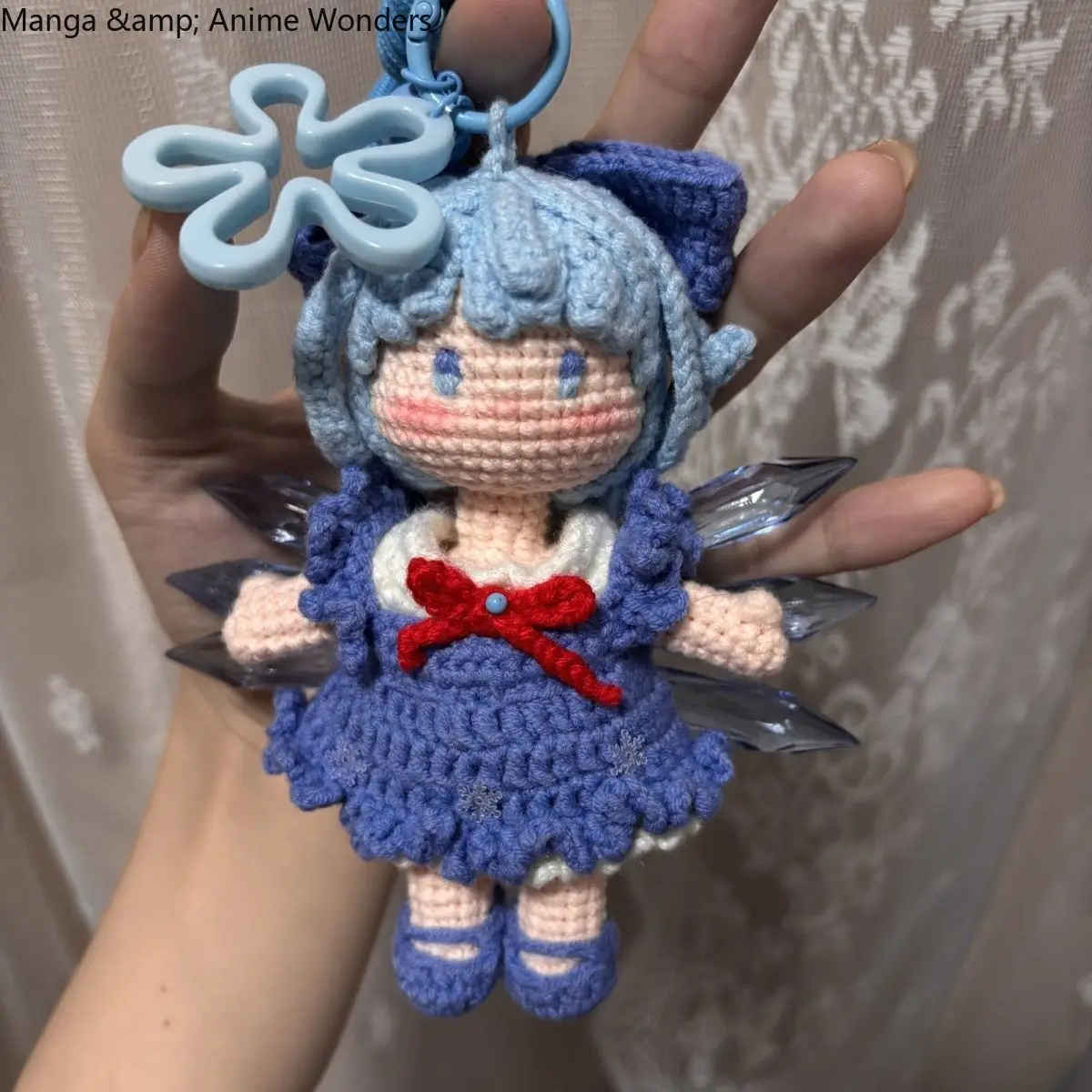 Anime TouHou Project Cirno Kawaii Fumo Cosplay Cartoon Figure Idol Kawaii Crochet Pendant Figures Xmas Gift 12-14cm Halloween