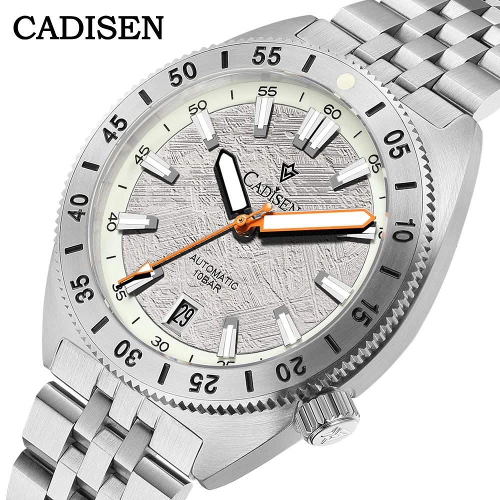 CADISEN 2024 38mm Diver Men Watches NH35A Automatic Mechanical Sapphire Glass Date Luminous 100M Waterproof Watch for Mens