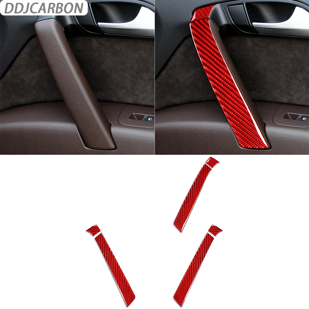 

For Audi Q7 2007 2008 2009 2010 2011 2012 2013 2014 2015 Real Carbon Fiber Door Push Handle Trim Strip Car Interior Sticker