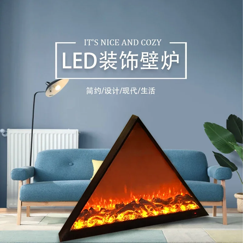 decorative electronic fireplace heater household embedded simulation flame background wall