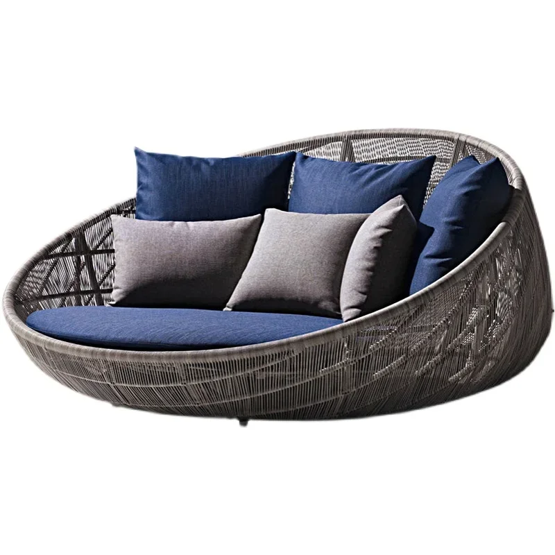 Outdoor Leisure Villa Garden North Ouyang Terrace Leisure Chair Round Bed