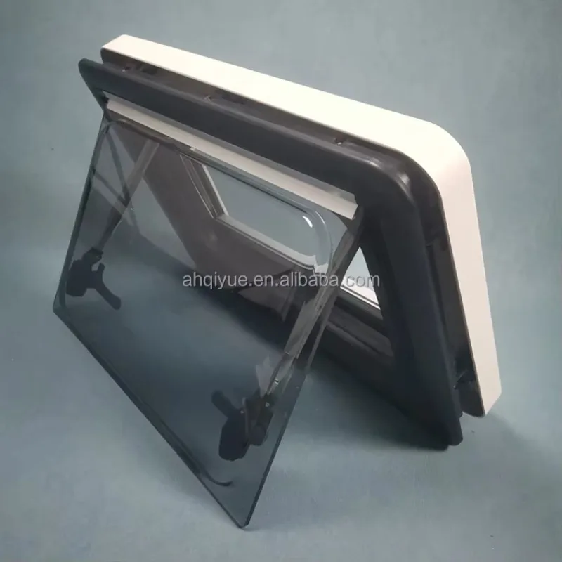 QIYUE Caravan Double Glazed RV Window Awning Style Side Window With Sunshade Mosquito Net For Motorhome