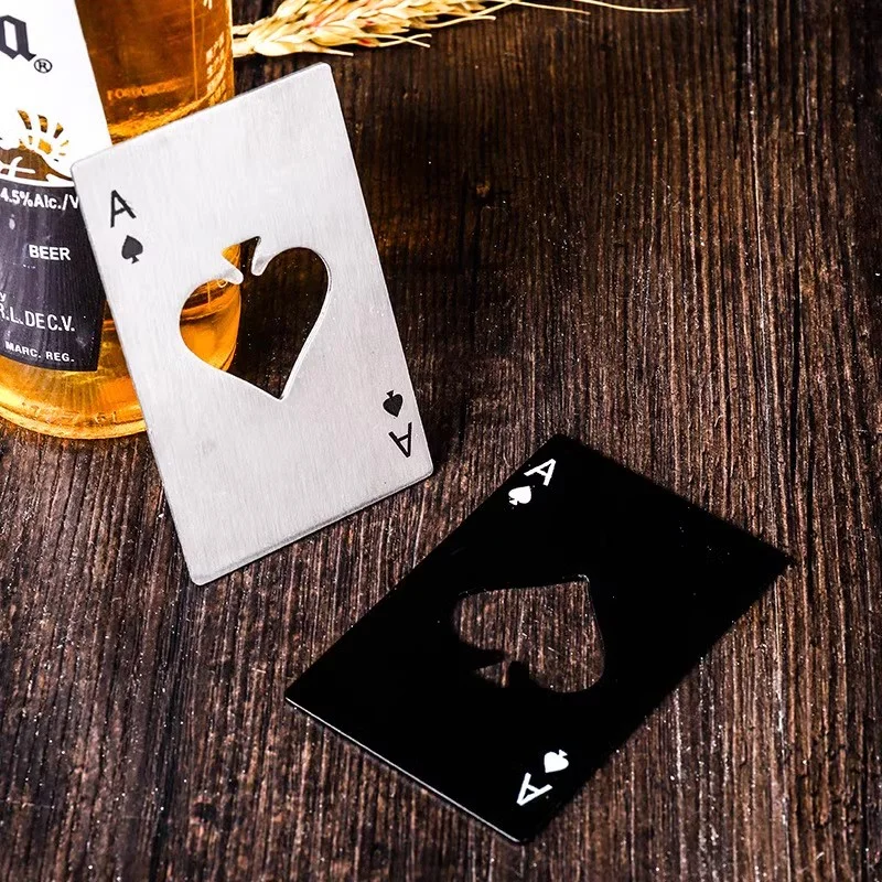 Ace of Spades Card-Shaped Bottle Opener Creative Poker Card Design Iron Alloy Home Tool Bottle Opener Beer Opener Ace of Spades