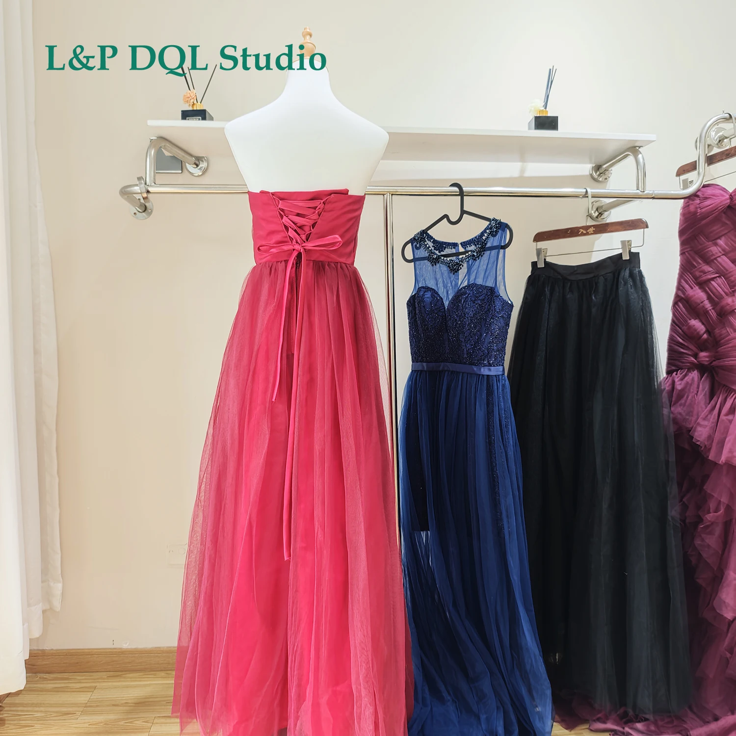 Платье подружки невесты с реальными картинками L&P DQL Studio, темно-красное, бордовое, фиолетовое, желтое, розовое свадебное платье на шнуровке с застежкой-молнией