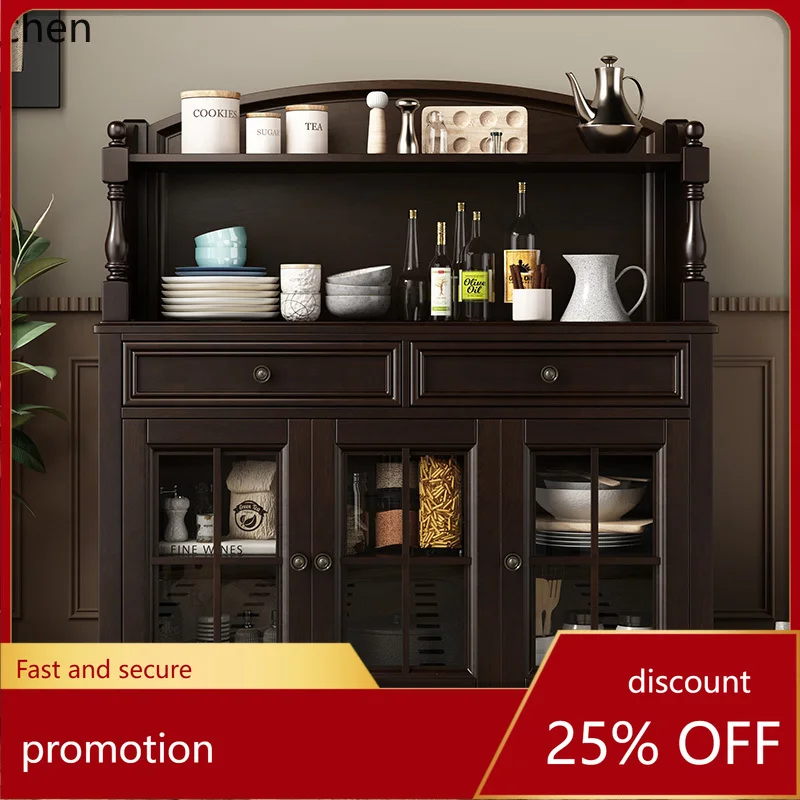 PYH side cabinet wine cabinet mini small apartment pure solid wood cupboard locker open