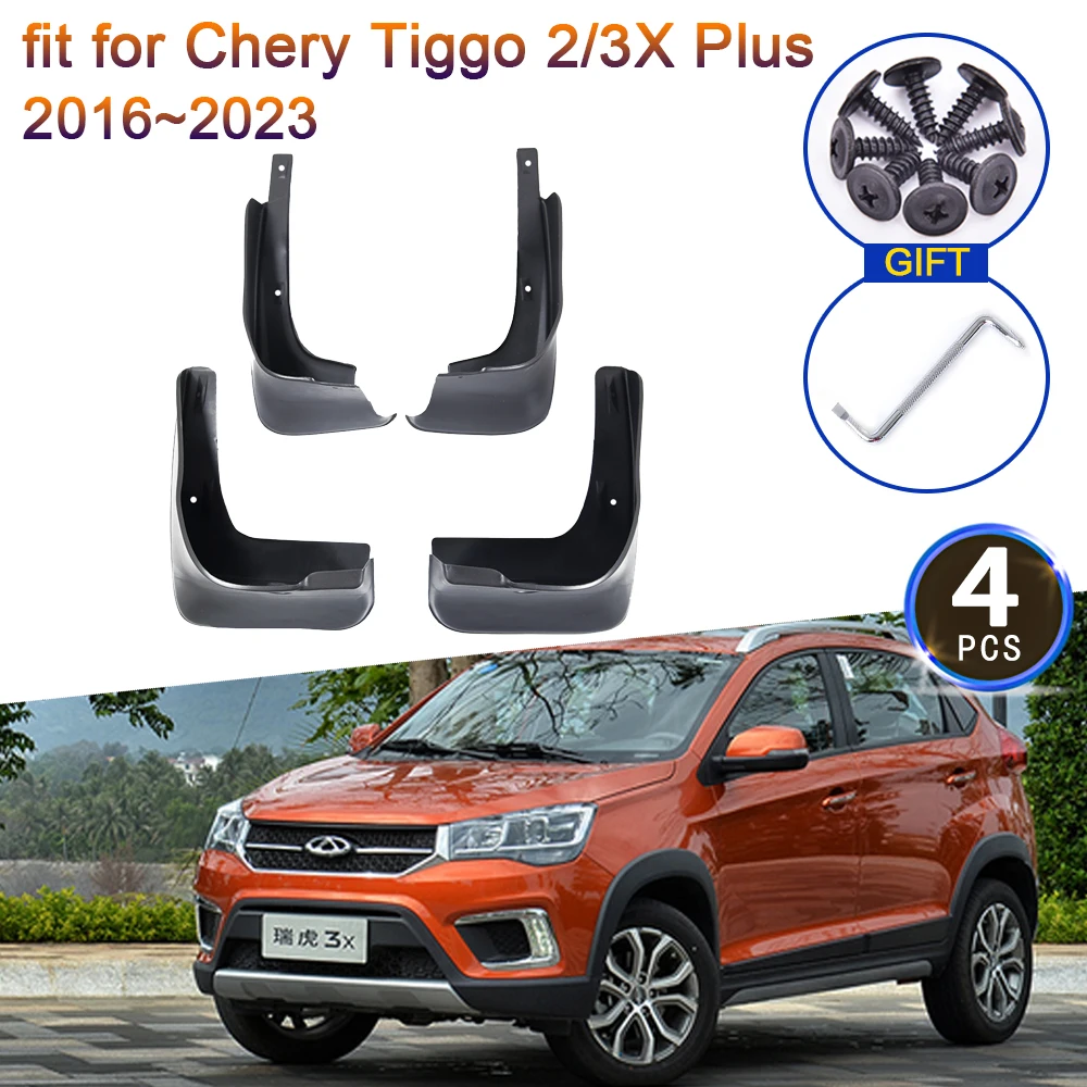 Mud Flaps for Chery Tiggo 2 3X Plus 2016 2017 2018 2019 2020 2021 2022 2023 Mudguards Accessories Splash Guards SUV Fender Rear