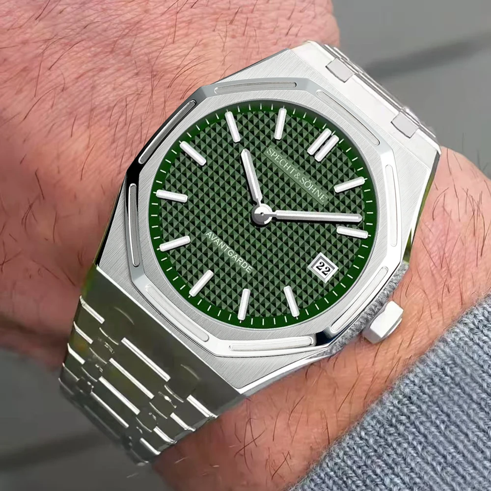 

Specht & Söhne 2025 Новые модные часы для мужчин Кварцевые спортивные часы Восьмиугольные часы из нержавеющей стали с сапфировым стеклом 50 м Водонепроницаемые