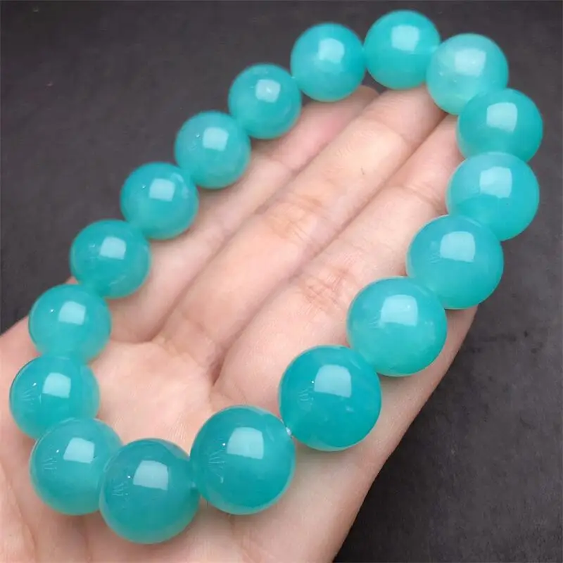 12.5MM Natural Amazonite Bracelet Healing Visuddhi Chakra Stress Relief Reiki Yoga Energy Gifts 1PCS