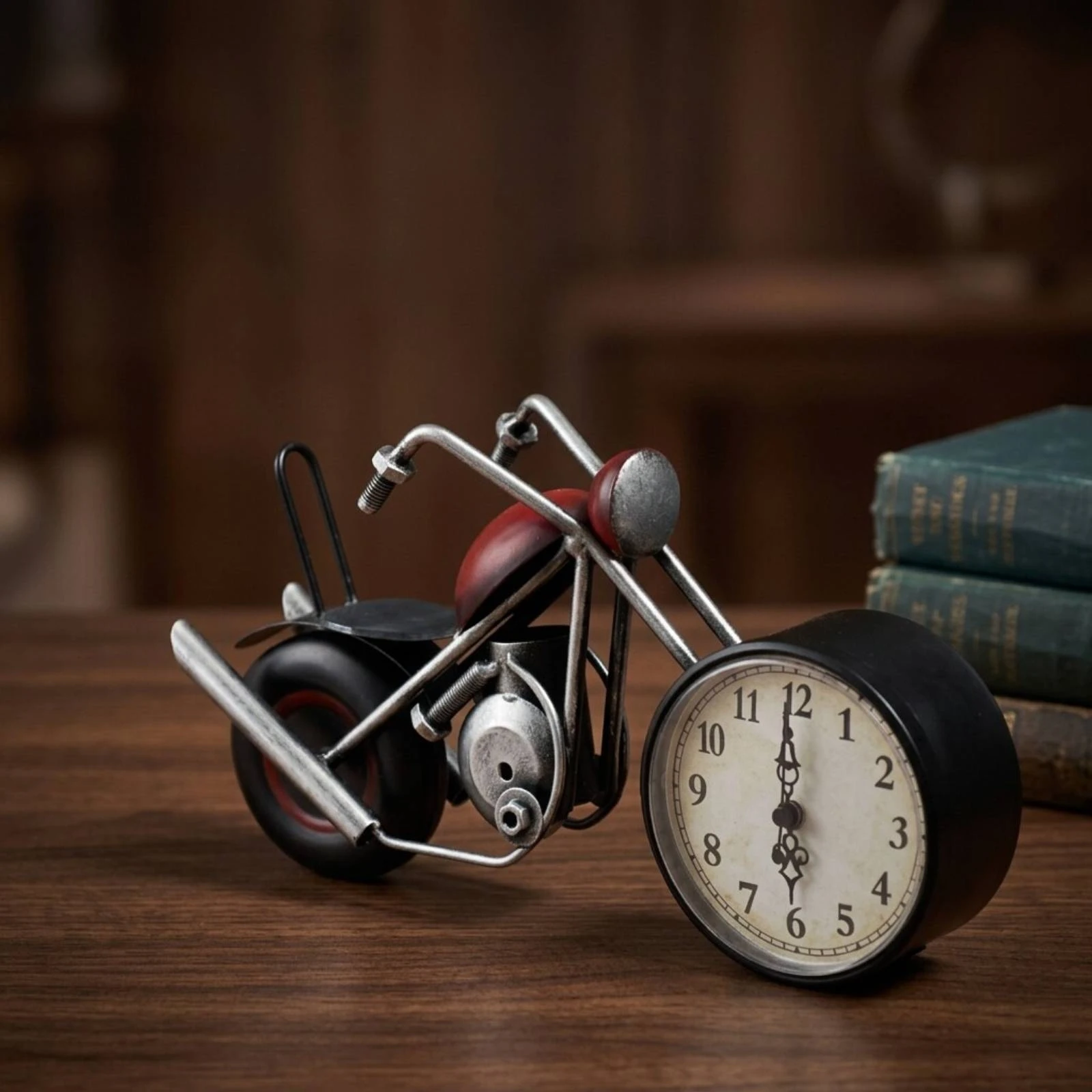 

Vintage Motorcycle Timepiece Motorcycle Desk Timepiece for Living Room