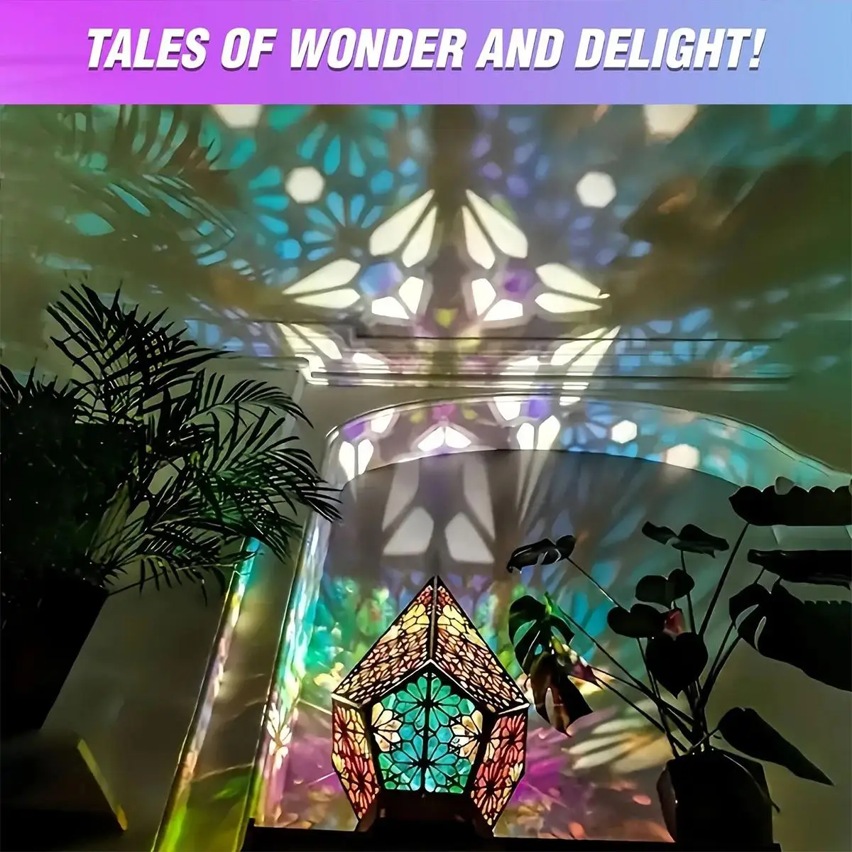 โบฮีเมียน Usb นำโต๊ะฉายแสงโคมไฟโปรเจคเตอร์โต๊ะที่มีสีสันคืนพื้นตกแต่งวินเทจตกแต่งรูปแบบ 3 มิติที่ทันสมัย