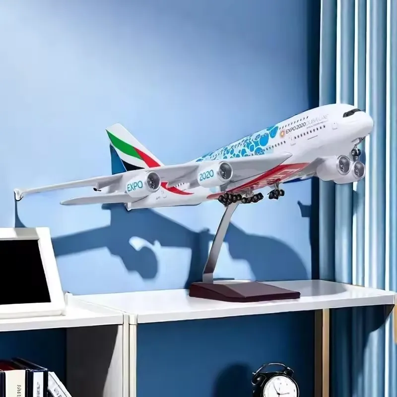 

New 1:160 Scale Model Diecast Resin Emirates Expo 2020 DUBAIAUE Airlines Airbus A380 Airplane Collection Display Toys Gifts