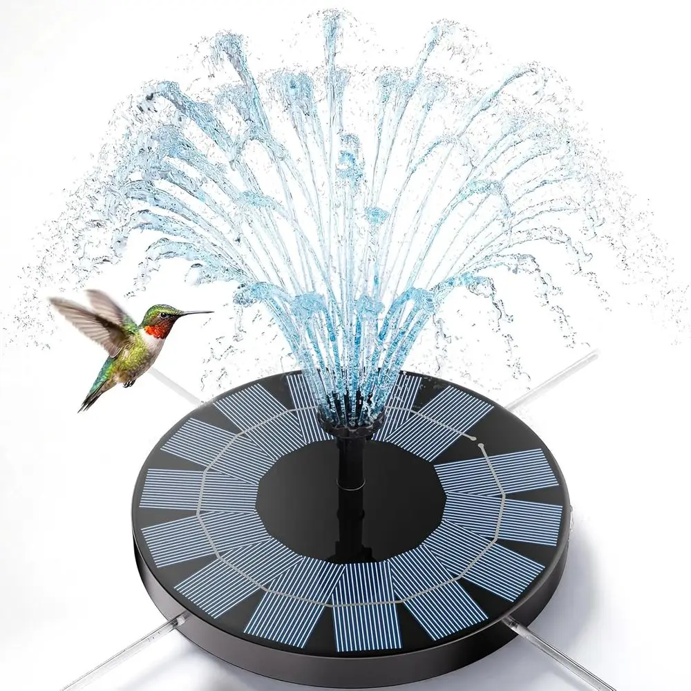 2.5W Bird Bath Fountain Powered Water Fountain with 8 Nozzle & 4 Mixer for Garden, Pond, Pool