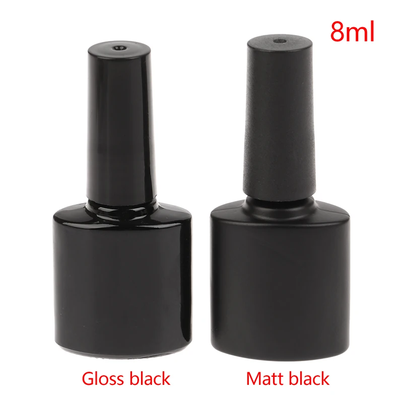 8Ml Nagelgel Fles Lege Nagellak Fles Zwarte Uv Navulbare Flessen Met Borstel Voor Reis Draagbare Cosmetische Containers