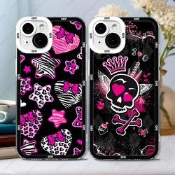 Y2K Style Cute Phone Case For iPhone 16 15 14 13 Pro Max 12 Mini 11 XS X XR SE 7 8 Plus Soft Cover
