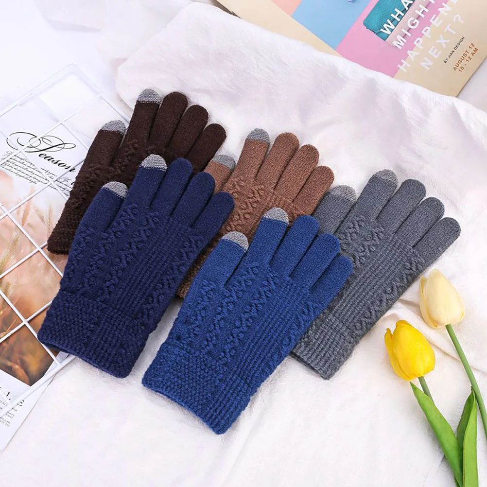 

Touchscreen For Men Winter Knit Gloves Cold Weather Cycling Hiking Outdoor Touchscreen Gloves Men Sports Handwear
