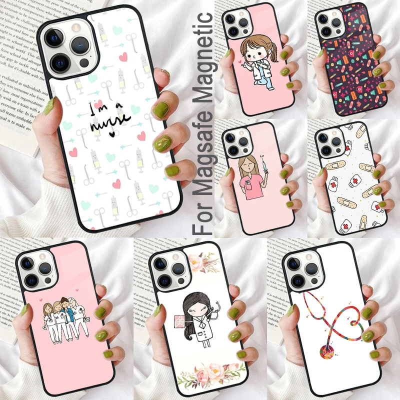 

Doctor Nurse Medicine Student Magnetic Soft Phone Case for iPhone 16 Promax 15 Pro 13 14 Plus 11 12 Mini MagSafe Coque