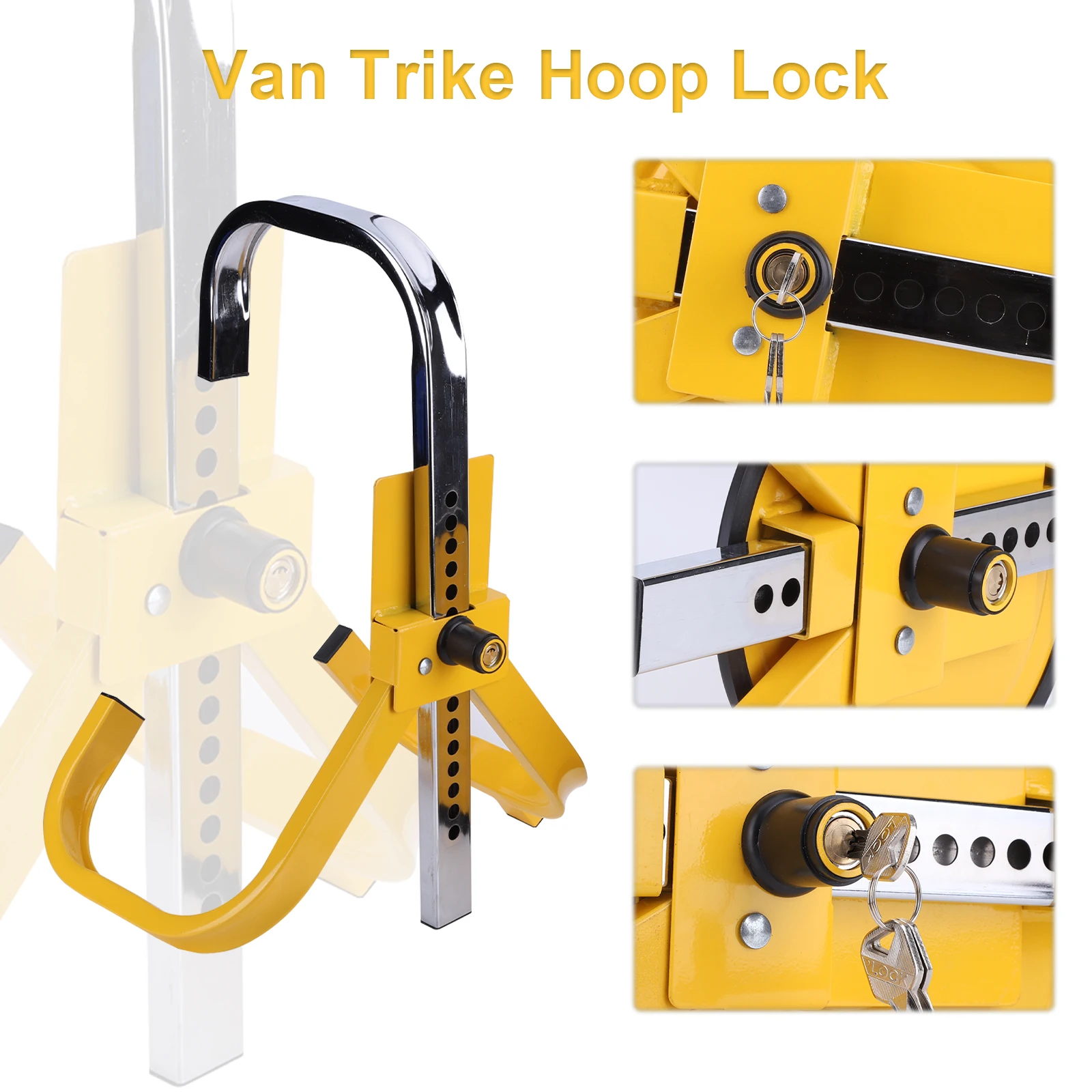 

Trident Suction Cup Type Wheel Lock with Keys Tyre Claw Immobiliser Wheel Lock Small Three Fork Wheel Lock for 13-15in Wheel