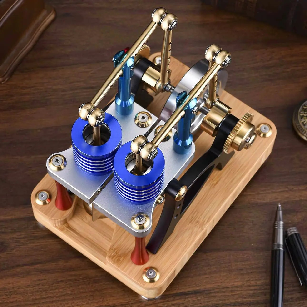 Mechanical Art Single Cylinder Stirling Engine Model Alloy Construction Operable External Combustion Desk Decor Hobby  Gift