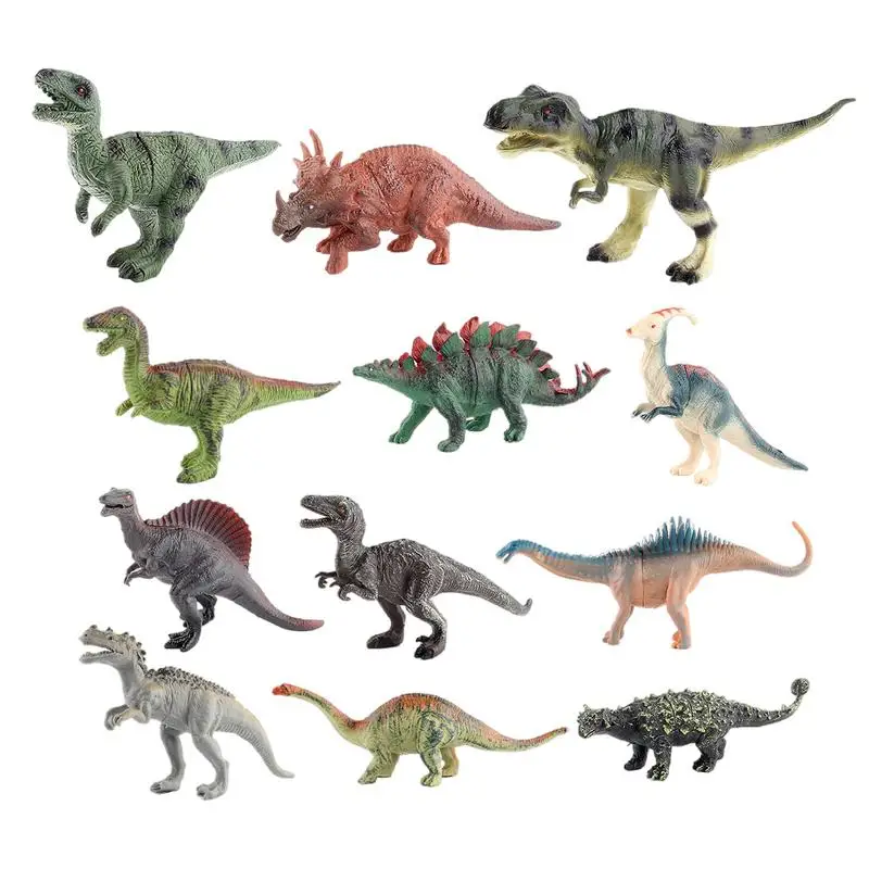 

Dinosaur Playset 12pcs Simulated Animal Toys Assorted Giant Dino Figures Including Tyrannosaurus Rex For Birthday Present