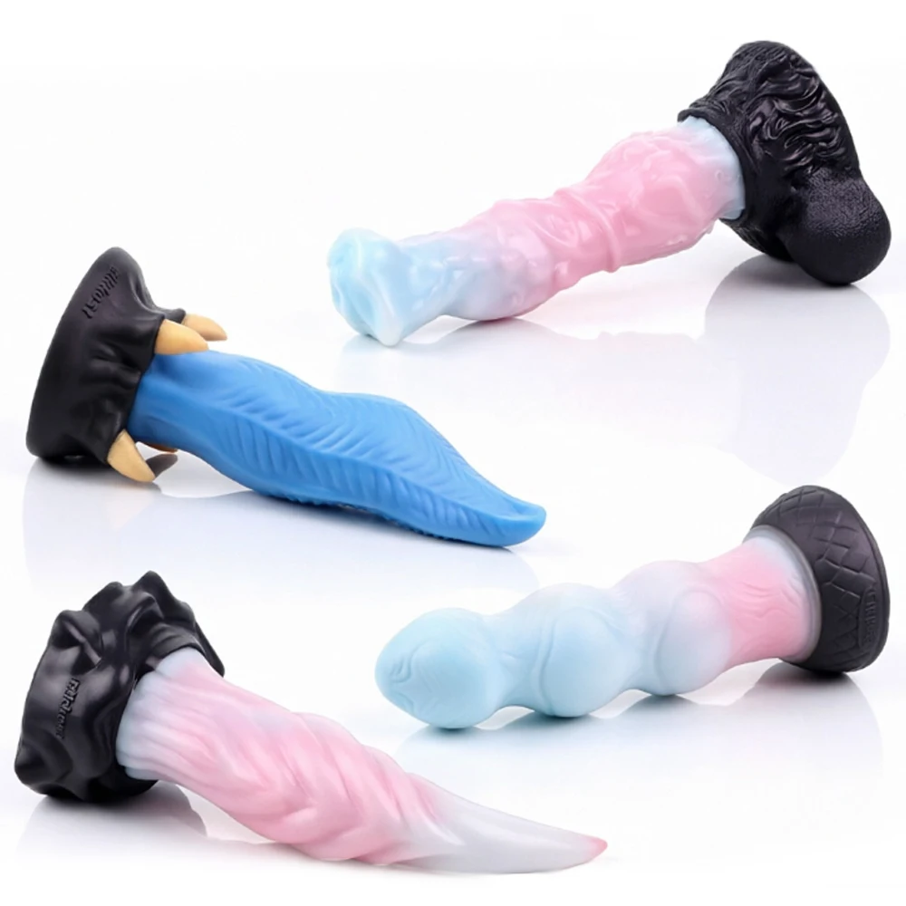 YOCY Monster Dildos Anal Buttplug with Suction Cup Sex Toy Multiple Colors Platinum Silicone Anal Plug Sex Toys for Woman Man18+