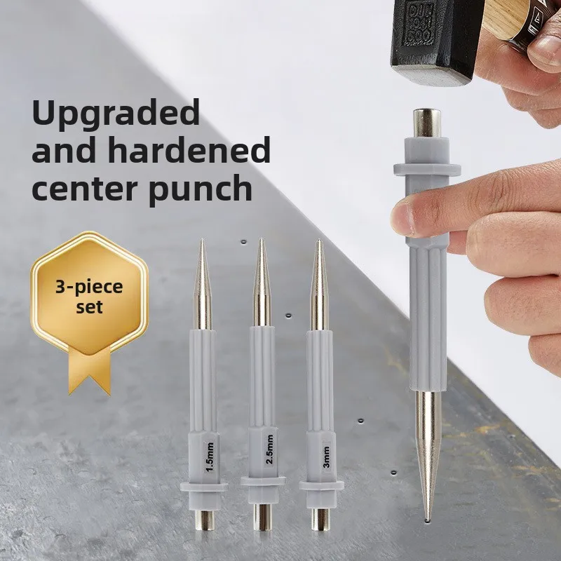 Center Punch Positioning, Non‑Slip Hand Punch Accurate Pre‑Drill Marking Metal Wood Working Tasks