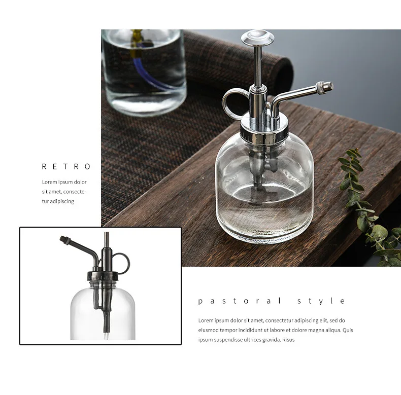 220-360 ml Transparente Glas Gießkanne Gartenarbeit Haushalt Wasser Sprinkler Gießkanne Bewässerung Spray Kann Wohnkultur – Detail 13