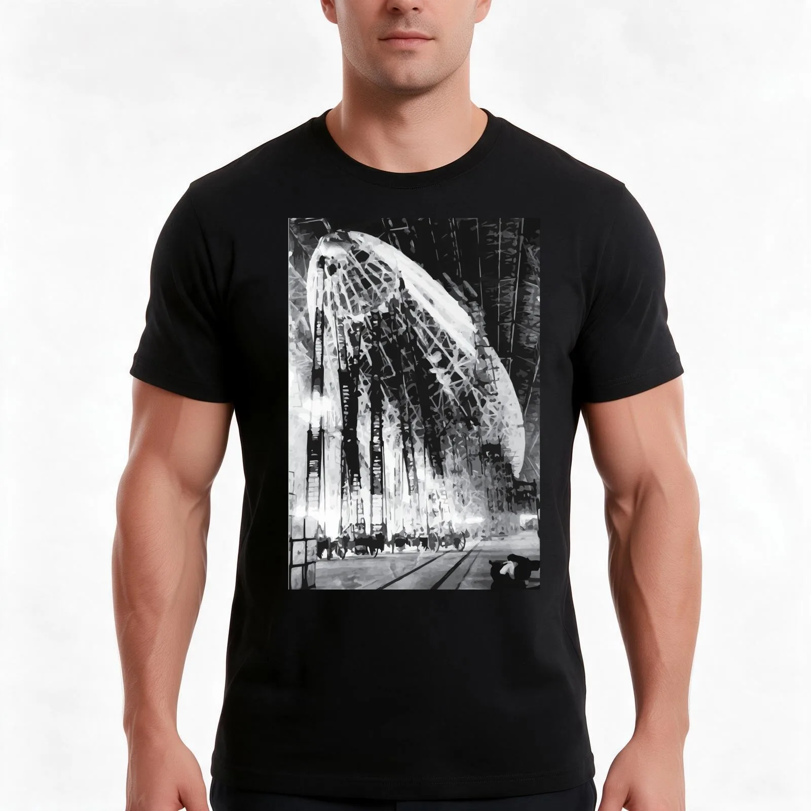 zeppelin T-Shirt, Summer Casual Cotton Tee, Oversized Streetwear Tops, Vintage Graphic Print, Loose Fit Short Sleeve