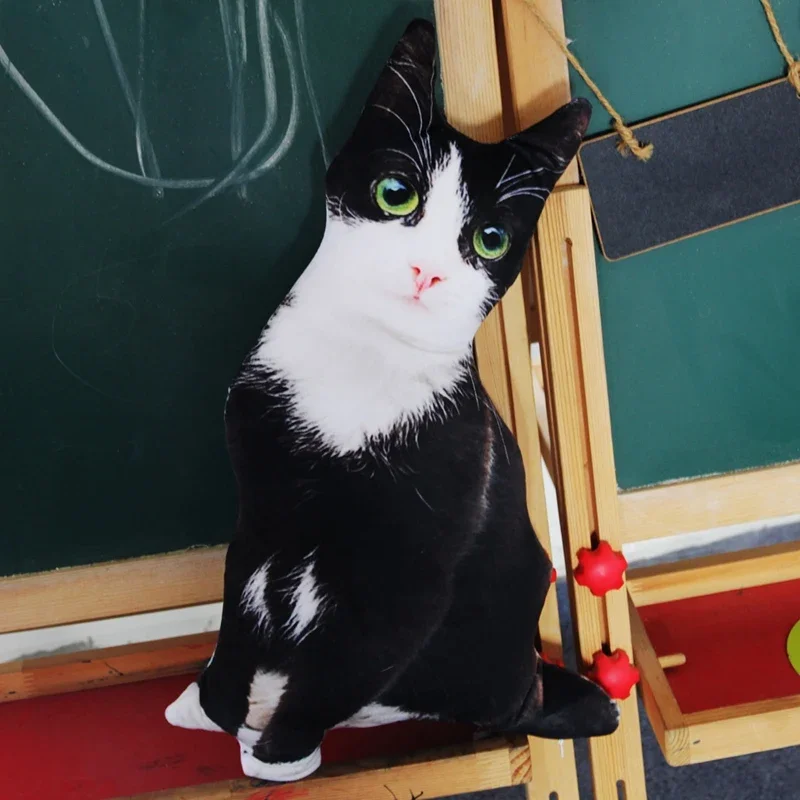 50cm 귀여운 실물 같은 3D 고양이 개 봉제 인형 부드러운 동물 인형 시뮬레이션 수면 베개 소파 쿠션 홈 장식 선물