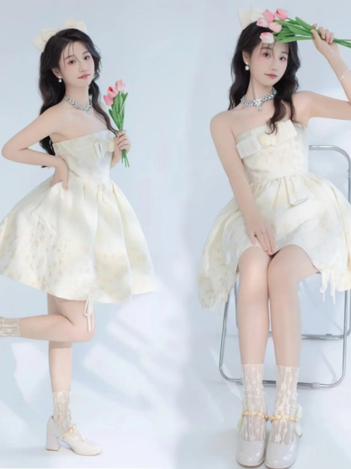 

Pure Girl Photography Studio New Style Sleeveless Dress Personal Art Photo Subject Atmosphere Photography Clothing Polyester ...