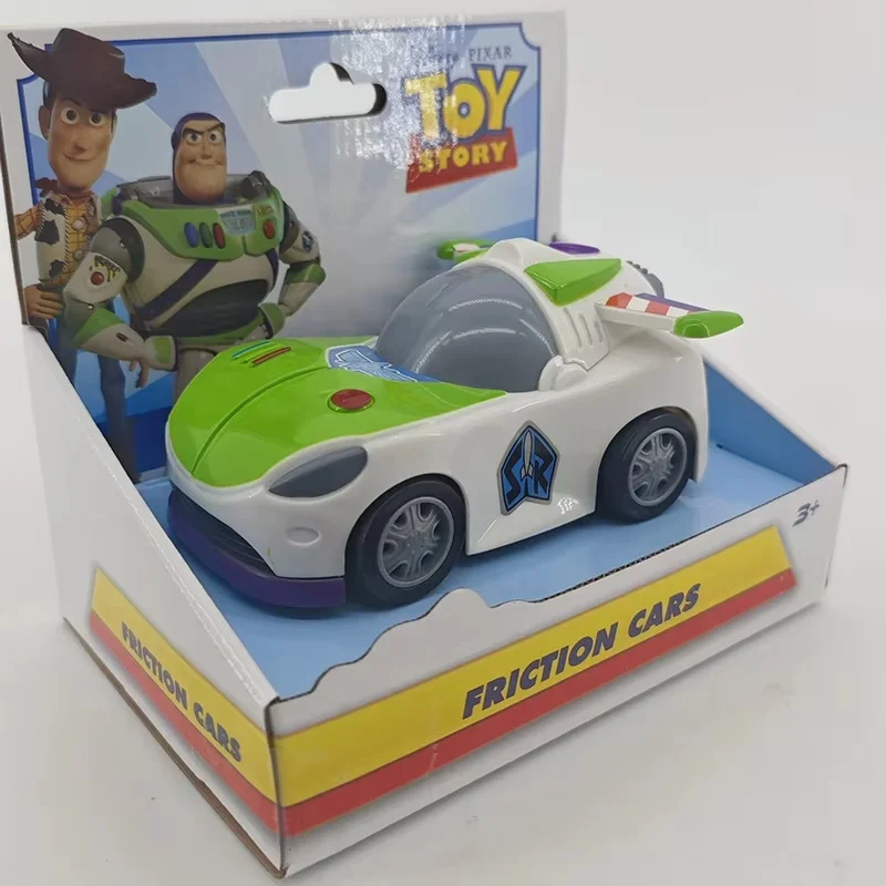 Toy Story-coche de juguete inercial para niños, juguetes Buzz Lightyear Woody Jessie Rex, modelos de dibujos animados alienígenos, colección de ruedas gratis, regalo para niños