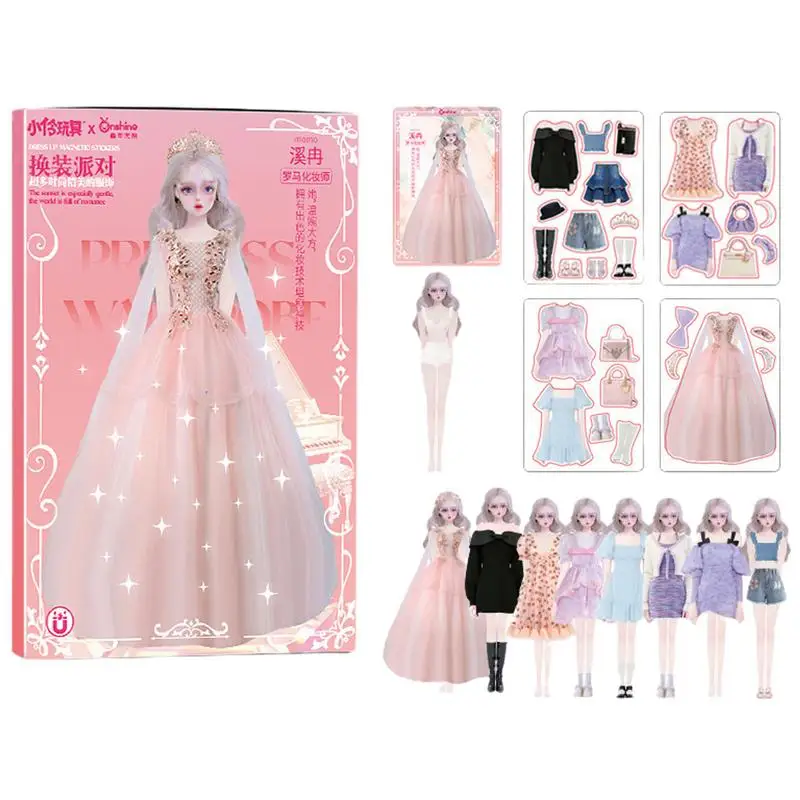 Magnetic Dress Up Dolls Princess Paper Dolls For Girls Magnetic Dress-Up Dolls Pretend Play Set Preschool learning toy gift