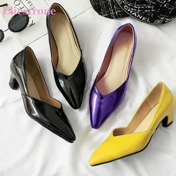 Brand New Elegant Black Purple Women Wedding Pumps Sexy Med Heels Lady Party Shoes BK97 Plus Big Small Size 30 43 46 48