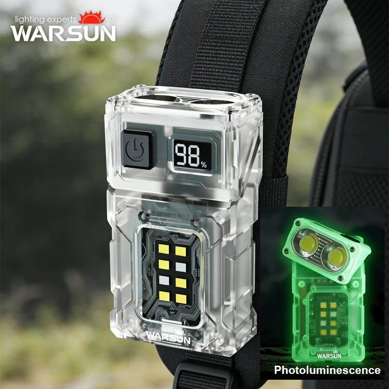 WARSUN DC08 LED Work Light Rechargeable 800Lm 180° Rotatable Magnetic Base IPX5 Waterproof Portable Multi-function Lamp