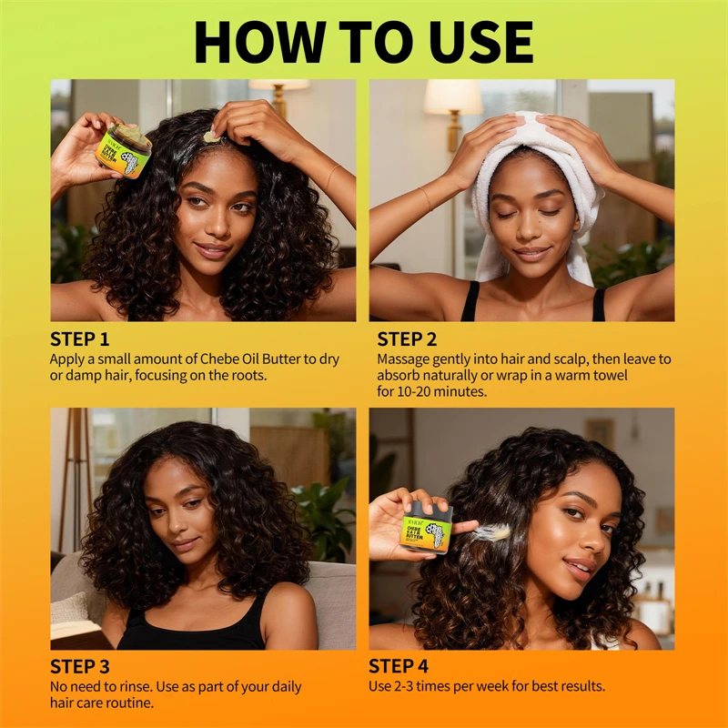 100% African Pure Organic Hair Mask Chebe Butter Mask Hair Growth Oil Nourish Reduce Hair Loss Anti-Breakage Hair Conditioner view 6