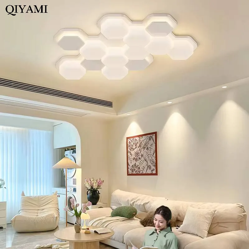 Modern Geometric Led Ceiling Lamp French Minimalist Dining Room Living Room Lamp Bedroom Study Room Whole House Indoor Lighting