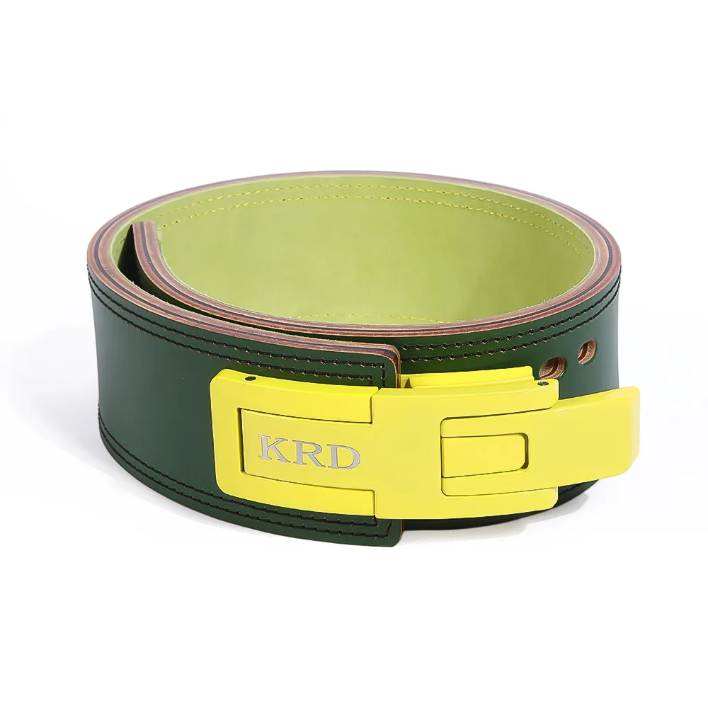 Full Grain Cowhide Weightlifting Belt Quick Release Buckle Squat Deadlift Competition Waist Stabilizer Gym Protector