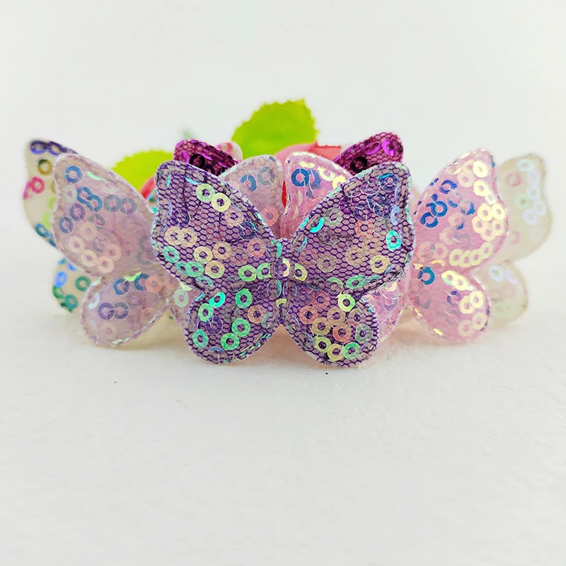 80 Stück Pailletten-Schmetterlings-Applikationen, zwei Größen, zum Aufnähen auf Kleidung, für Bastelarbeiten, zum Nähen, als DIY-Haarspangen-Accessoire, als Aufnäher. – Detail 3