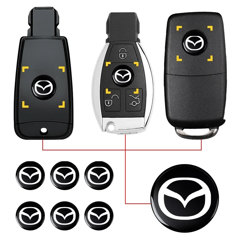 Car Goods 14MM Remote Car Key Stickers Emblem Accessories For Mazda 3 5 6 323 626 CX-3 CX-4 CX-5 CX-7 CX-9 Axela 6 RX8 7 MX3