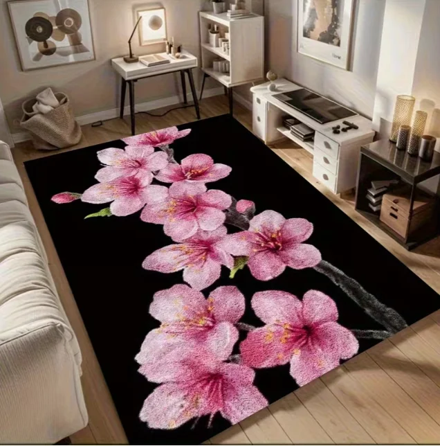 Home Decor Retro Flower Pattern Carpet Decorative Style Living Room Carpet Sofa Door Mat Bedroom Carpet Other Suitable Carpets