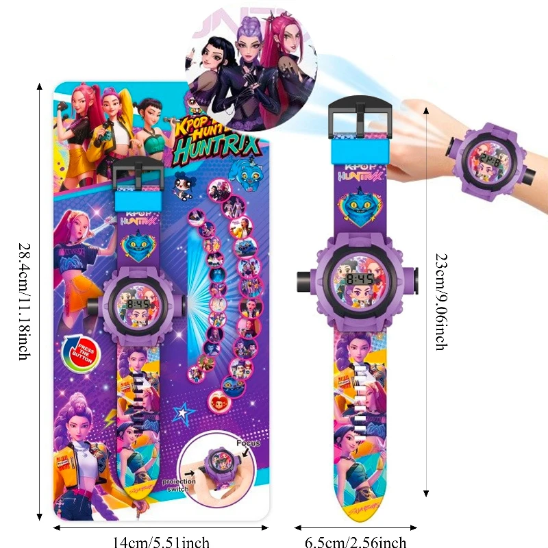 

Детские часы-проектор K-POP Demon Hunters, электронные часы-браслет, многофункциональная игрушка, подарки на день рождения
