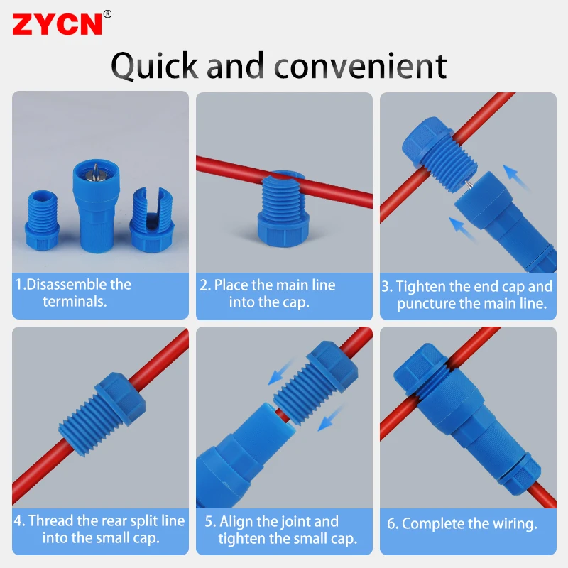 Fastlock Piercing Quick Connector Outdoor Lighting Fixtures Piercing Type Waterproof Crimp Wiring Terminal