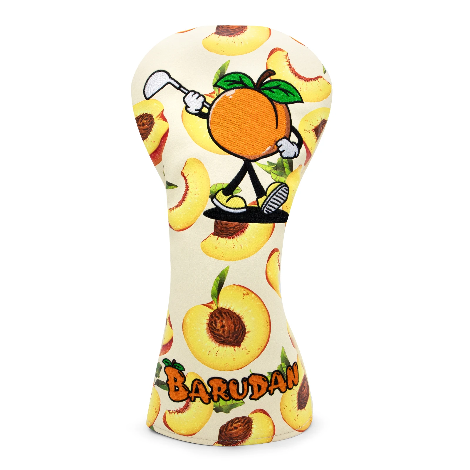 Yellow Peach High Quality Embroidery Golf Club Head Covers Cute Golf Fariway Wood Covers Hybrid Head Covers 3 Wood Headcover Le
