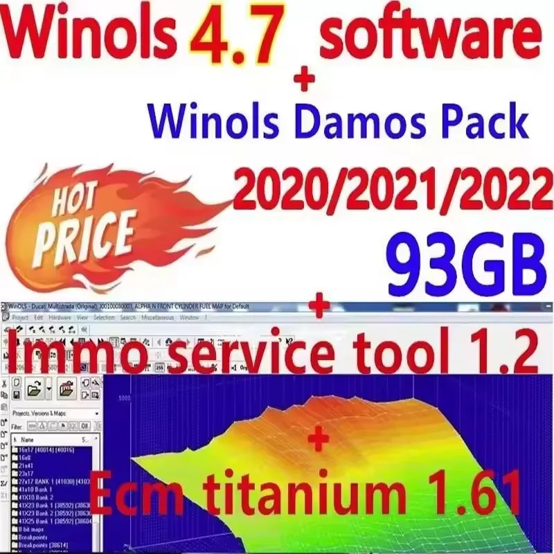 

Hot sellingwinols 4.7 + 93GB winols Damos BIG PACK 2020 2021 2022 + ECM TITANIUM 1.61 With 26000 + Immo service tool v1.2 free h