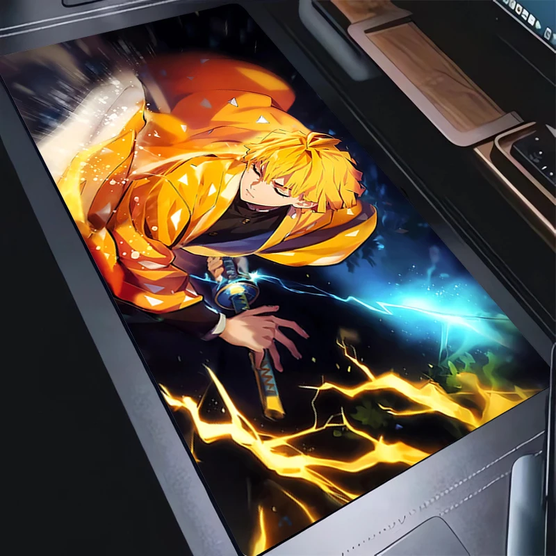 Tapis de souris PC japon Anime Gamer armoire tapis de souris XXL d-démon Slayer clavier tapis ordinateur portable Zenitsu Manga tapis de bureau étendu HD tapis