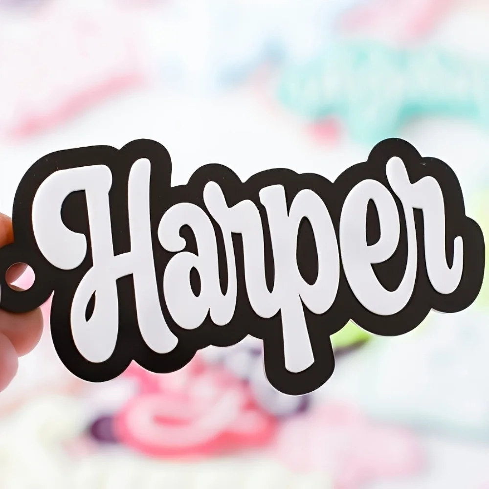 Custom Double Layer Name Keychain, Personalized Gift